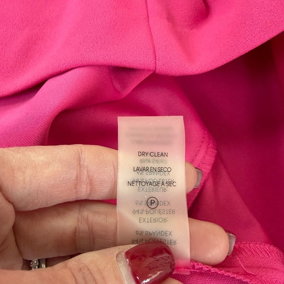 Calvin Klein Women's Barbie Pink Sheath Dress Short Sleeve FLAW Business 10 Work - Picture 6 of 11